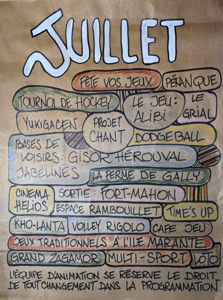 Plein d'activités prévues pour juillet 